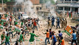 नाओदा में मतदान के बीच बवाल: TMC-AJUP समर्थकों की हिंसक झड़प, पत्थरबाजी-लाठीचार्ज से तनाव चरम पर